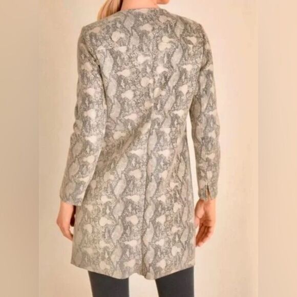 Chico’s Women’s XL Faux Suede Snakeskin l Open Front Jacket Beige Fall - Picture 10 of 11